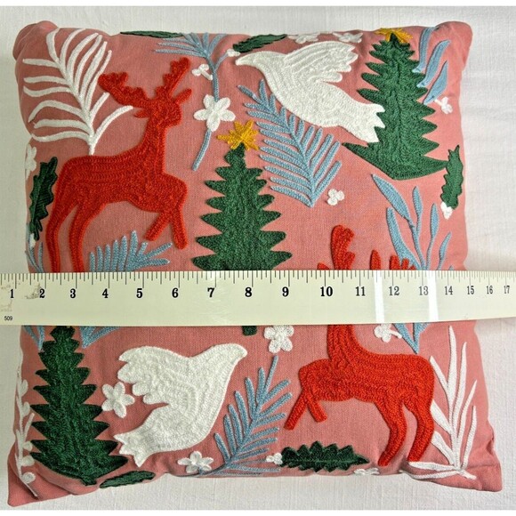 Opalhouse Jungalow Embroidered Winter Scene Hygge Square 18x18 Throw Pillow - Picture 9 of 10